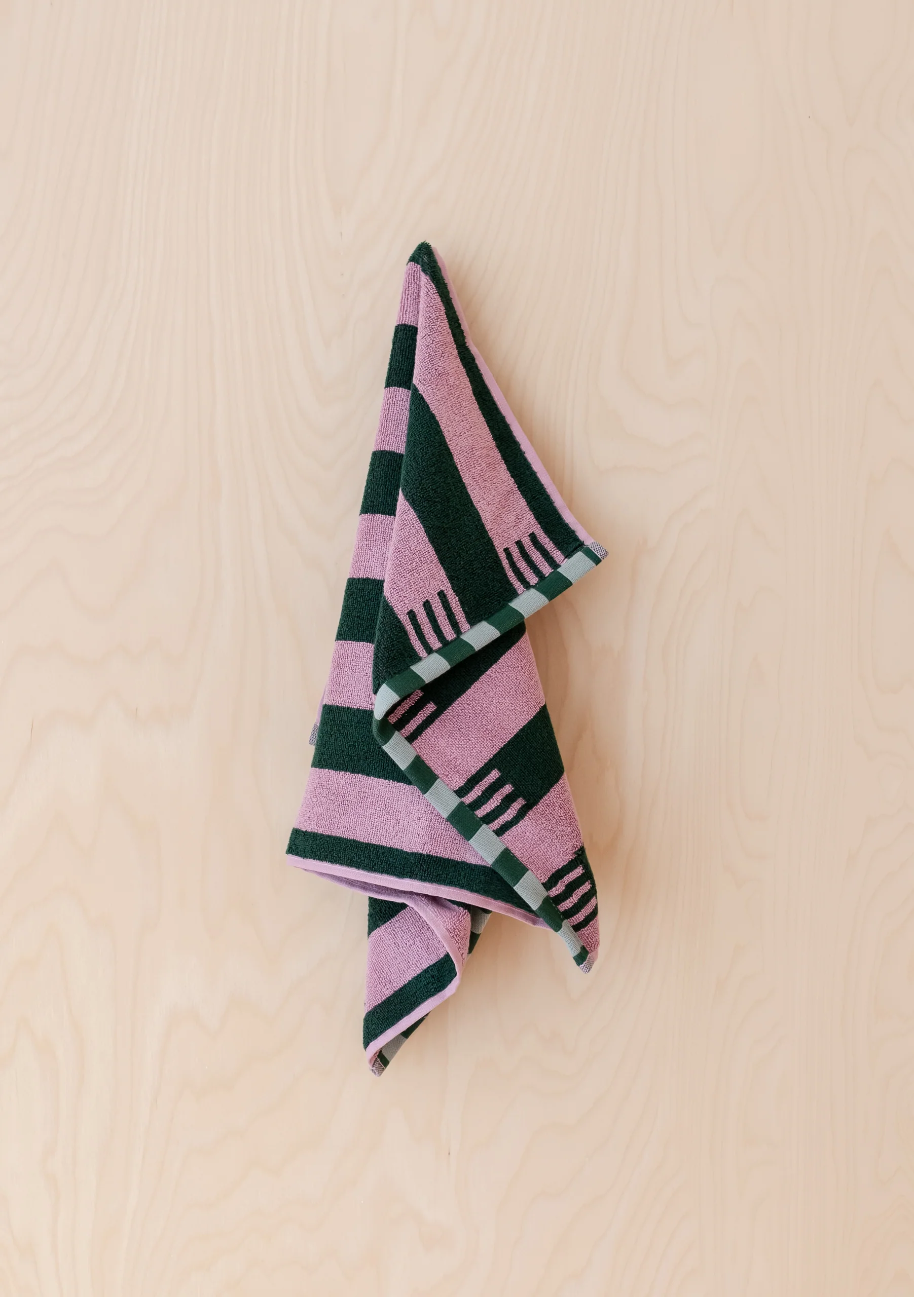Terry Cotton Towels in Rose Stripe - Image 6