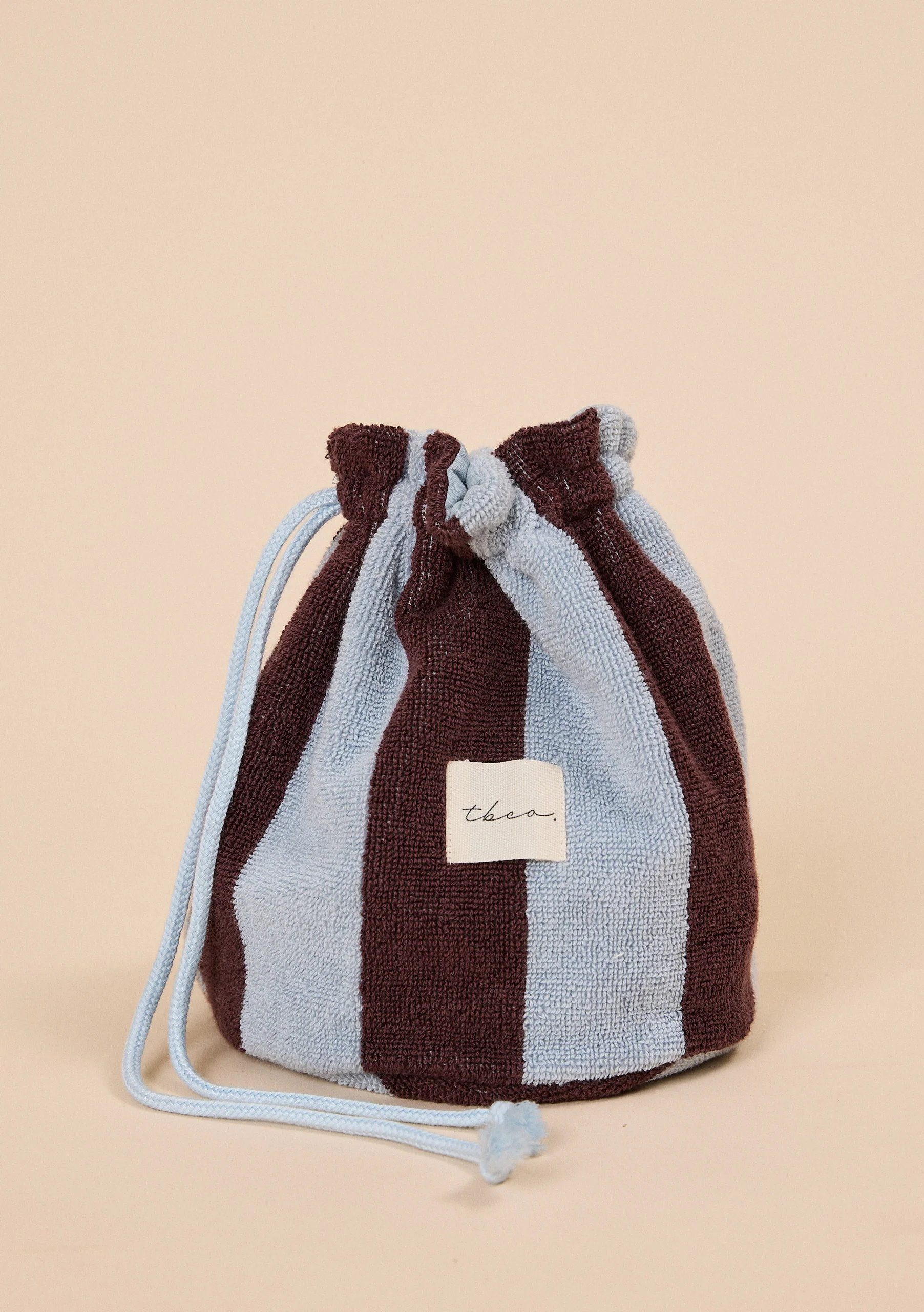 Terry Cotton Wash Bag in Blue Stripe